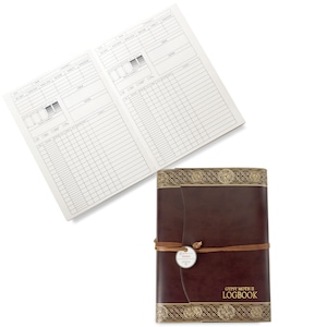 Olympia A4 Yacht Log Book Refillable Journal Handmade Recycled Leather, Rustic Gold (31cm x 23cm x 2cm) Can be Personalised!