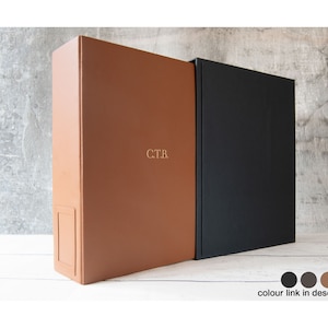 Envoy ハンドメイド レザー レバー アーチ リング バインダー A4 硬質ボックス付き 銅製 (34 cm x 28 cm x 8 cm) バインダー メカニズム: 70 mm) パーソナライズ可能!