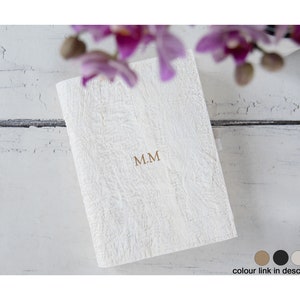 Bark A6 Refillable Journal Handmade Vegan Leather White, Pocket Notebook (16cm x 12cm x 2cm) Can be Personalised!