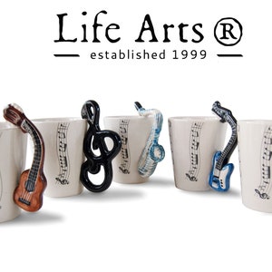 Life Arts Electric Guitar Handmade Hand-Painted Coffee Mug 8oz 10cm x 8cm A Perfect Gift for A Music Lover image 8