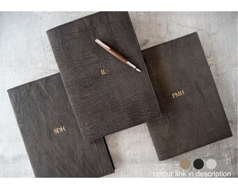 Bark Handmade Refillable Journal A4 Bark Leather Ash, Vegan Leather Journal (31cm x 23cm x 2cm) Can be Personalised!