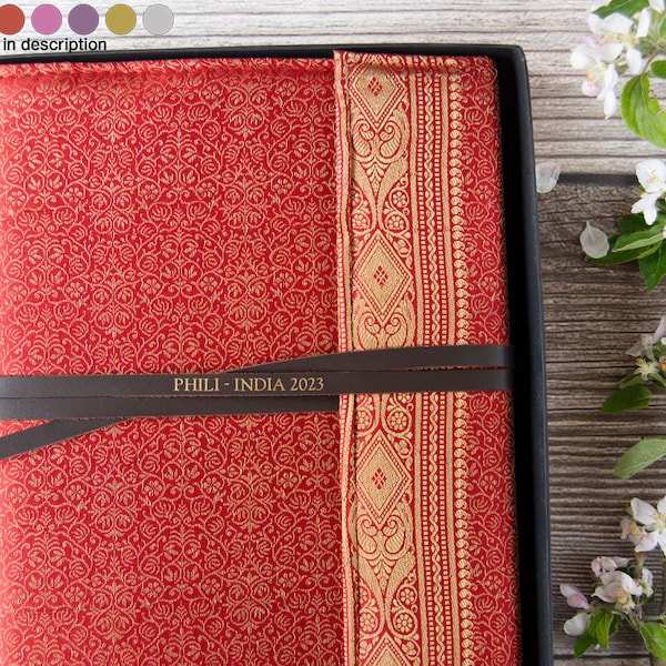 Sari Handmade Hand Bound Photo Album Large Ruby Includes Gift Box (34cm x 26cm x 4cm) Can be Personalised!