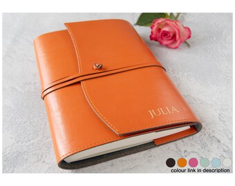 Journalista Handmade Recyceltes Leder Refillable Journal A5 Orange (22cm x 16cm x 2cm) Kann personalisiert werden!