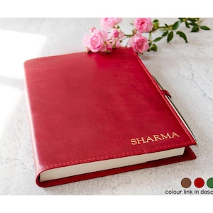 Preciso A5 Refillable Journal Handmade Italian Calf Leather, Firebrick (22cm x 16cm x 2cm) Can be Personalised!