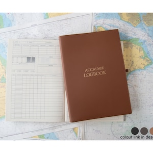 Indiana A4 Yacht Log Book Personlig Handgjord Läder Påfyllningsbar Journal Koppar (31 x 23 cm) Gratis Initialer Gravyr!