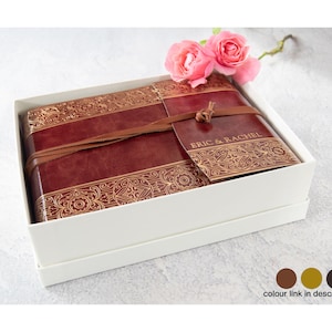Maya Photo Album Handmade Italian Recycled Leather Small Gold, Includes Gift Box (16cm x 22cm x 6cm) Can be Personalised!