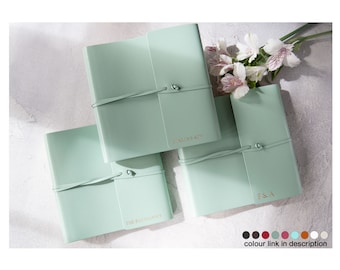 Pachino Photo Album Handmade Italian Recycled Leather Medium, Turquoise (22cm x 22cm x 4cm) Can be Personalised!