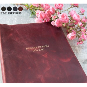 Amalfi-Fotoalbum, handgefertigtes italienisches Gemüse-Leder-Leder, Burgund, enthält eine italienische Geschenkbox (26 cm x 22 cm x 6 cm) Kann personalisiert werden!