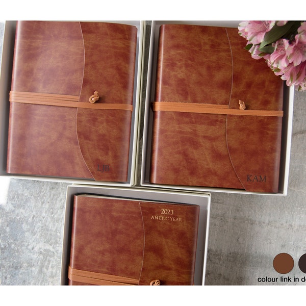 Romano Handmade Recycled Leather Wrap Photo Album Large Chestnut, Includes Italian Made Gift Box (30cm x 24cm x 6cm) Can be personalised!