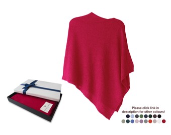 Firenze Cashmere Blend Poncho One size Red ... A luxury gift for ladies of all ages.