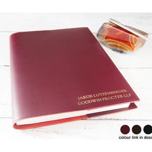 Acuto A4 Refillable Journal Handmade Italian Leather Burgundy, Sketchbook (31cm x 23cm x 2cm) Can be Personalised!