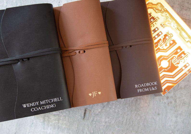 Indra Handmade Leather Wrap nachfüllbares Journal A5 Kupfer 21cm x 15cm x 2cm Kann personalisiert werden Bild 6