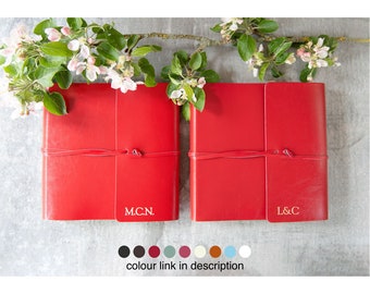 Pachino Handmade Recycled Leather Photo Album Medium Cherry (22cm x 22cm x 6cm) Can be personalised!