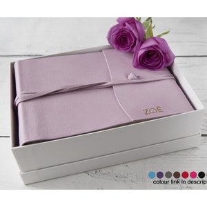 Photo Album Handmade Italian Leather Small Salmon, Includes Italian Made Gift Box (22cm x 16cm x 6cm) Can be personalised!