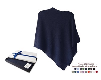 Firenze Cashmere Blend Poncho Extra Large Navy ... A luxury gift for ladies of all ages.