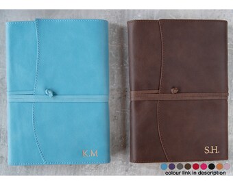 Capri Handmade Italian Leather Wrap Refillable Journal A5 Aeroblue (22cm x 16cm x 2cm) Can be Personalised!