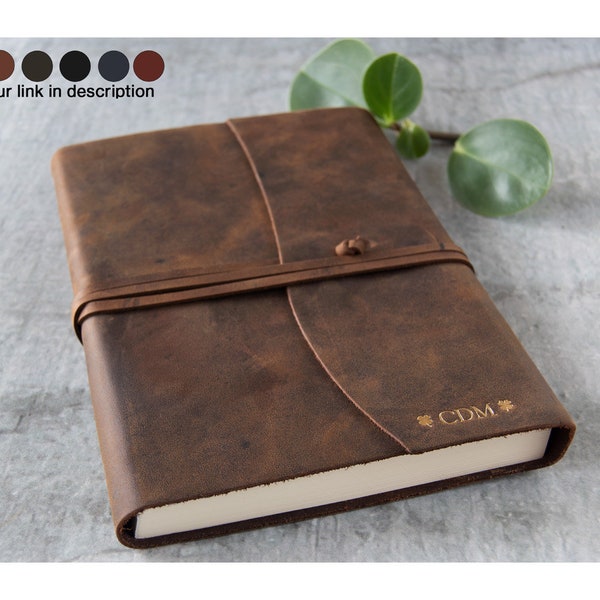 Amalfi handgemaakt Italiaans plantaardig bruin lederen dagboek A5 rustiek bruin (21 cm x 15 cm x 2 cm) kan worden gepersonaliseerd!
