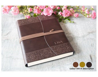 Maya Handmade Recycled Leather Wrap Journal A5 Rustic (21cm x 15cm x 2cm)  Can be Personalised!