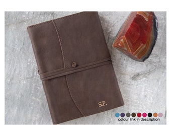 Capri Handmade Italian Leather Wrap Refillable Journal A5 Chocolate (22cm x 16cm x 2cm) Can be Personalised!