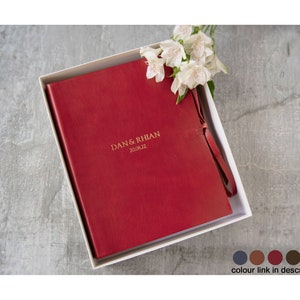 Rustico Photo Album Handmade Italian Full-Grain Vegetable Tan Leather Burgundy, Includes Gift Box (30cm x 24cm x 6cm) Can be Personalised!