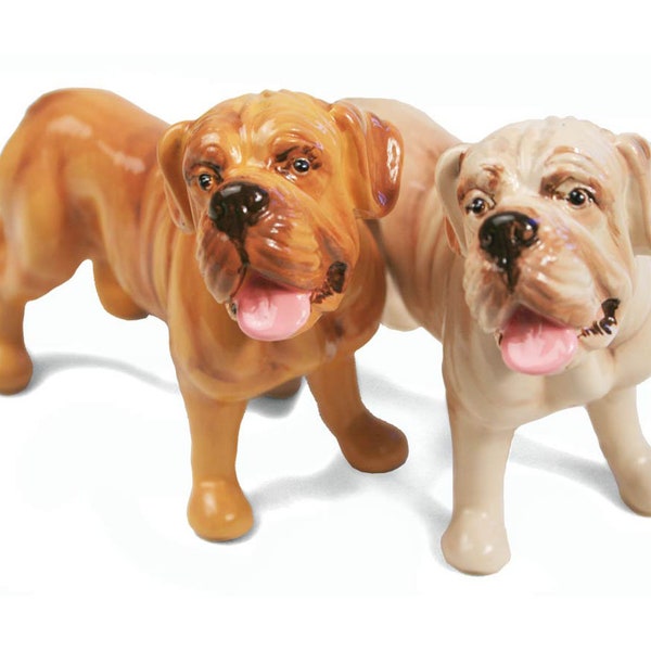 Set à Condiments Dogue de Bordeaux Format Mini Fait-main Fauve (8cm x 10cm)