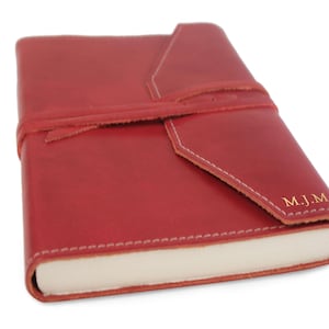 Tudor A5 Journal Handmade Italian Full-Grain Vegetable Tan Leather, Maroon (21cm x 15cm x 2cm) Can be Personalised!