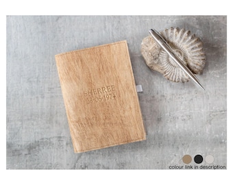 Bark A6+ Refillable Journal Personalised Handmade Vegan Leather Travel Notebook (18x13cm) Free Initials Engraving!