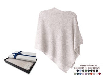 Poncho extra grande Firenze Cashmere Blend Vainilla... Un regalo de lujo para mujeres de todas las edades.