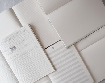 ilCarta A4 Journal Refill Italian Acid-Free Paper Plain, Lined, Dotted (30x21cm) 250 Pages Notebook Insert Refillable Journal Made in Italy