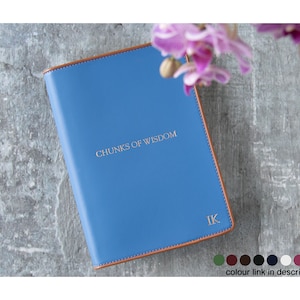 Cortona A5 Journal Handmade Italian Top-Grain Leather, Electric Blue (21cm x 15cm x 2cm) Can be Personalised!