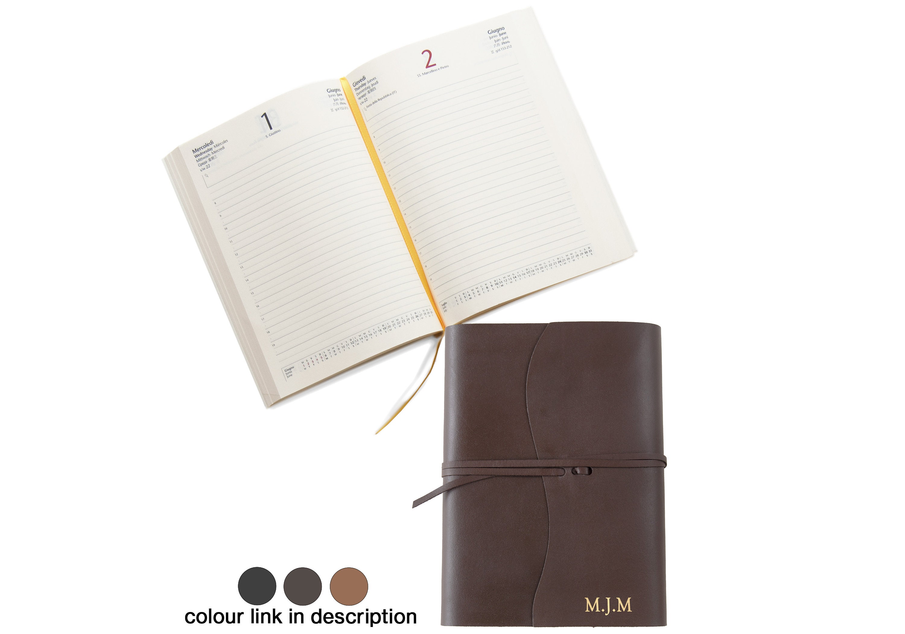 Indra A5 Planner 2025 Refillable Journal Handmade Leather Chocolate (21cm x 15cm x 2cm) Can be Personalised!