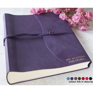 Capri Photo Album Handmade Italian Leather Large Aubergine, Includes Italian Made Gift Box (30cm x 24cm x 6cm) Can be personalised!