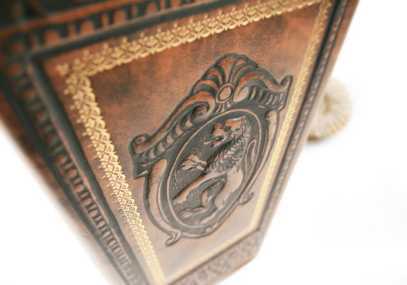Storia Handmade Waste Paper Basket Regular Classico Chestnut, Waste Paper Bin (31cm x 20cm x 14cm) image 4
