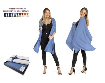 Firenze Cashmere Blend Stole, Shawl, Travel wrap, Large Scarf, Light Blue ... A luxury gift for ladies of all ages.