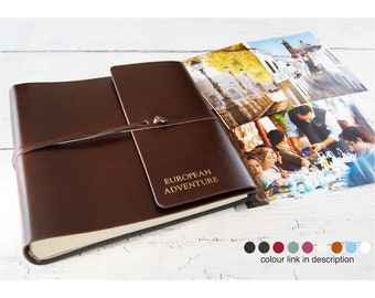 Pachino Handmade Recycled Leather Photo Album Medium Chocolate (22cm x 22cm x 6cm) Can be personalised!