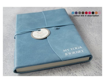 Capri Handmade Italian Leather Wrap Journal A5 Aeroblue (21cm x 15cm x 2cm) Can be personalised!