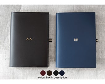 Acuto Handmade Italian Leather Bound Refillable Journal A5 Navy (22cm x 16cm x 2cm) Can be Personalised!