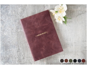 Amalfi Jazz Handmade Italian Vegetable Tan Leather Journal A5 Burgundy (21cm x 15cm x 2cm) Can be Personalised!