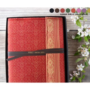 Sari Photo Album Handmade Large, Ruby Includes Gift Box (34cm x 26cm x 4cm) Can be Personalised!