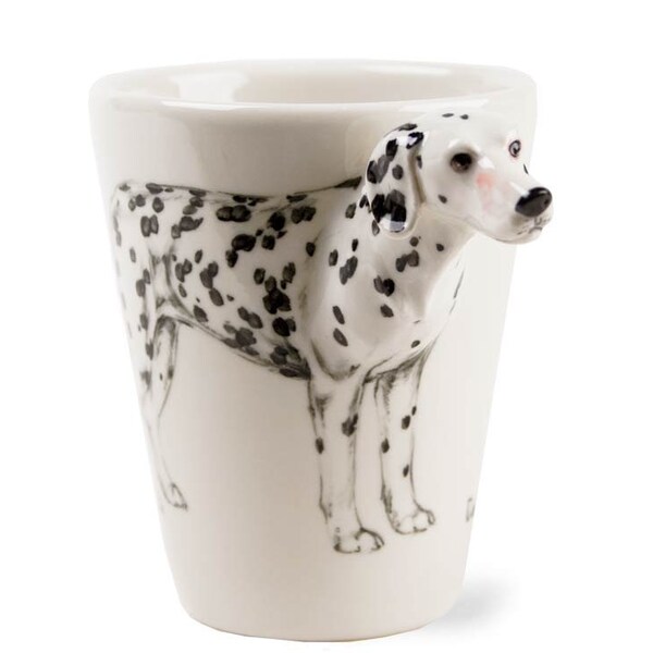 Blue Witch Tasse à Café Dalmatien 8oz Fait-main Noir et Blanc (10 x 8cm) Un superbe cadeau pour les amoureux des chiens!