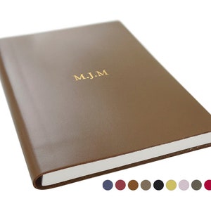 Italiano Handmade Italian Genuine Calf Leather Journal A5 Truffle (21cm x 15cm x 2cm) Can be Personalised!