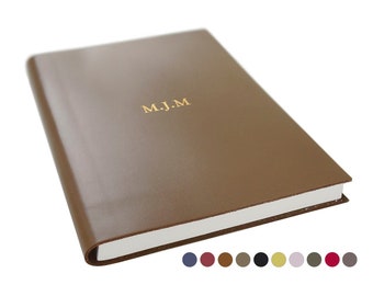 Italiano Handmade Italian Genuine Calf Leather Journal A5 Truffle (21cm x 15cm x 2cm) Can be Personalised!