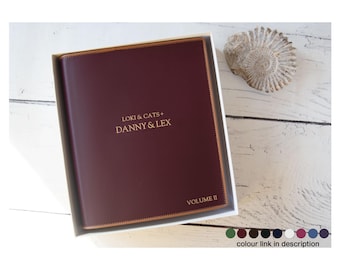 Cortona Personalised Handmade Italian Leather Photo Album Burgundy with Gift Box (26x22cm) Free Initial Engraving!