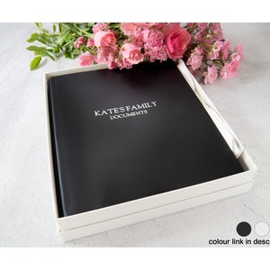 Puro Photo Album Handmade Italian Top-Grain Leather Black, Medium, Includes Gift Box (26cm x 22cm) Can be Personalised!