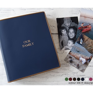 Cortona Album Fotografico Rilegatura In Pelle Italiana Realizzato a Mano Media Rosso Bordeaux (26cm x 22cm x 6cm)