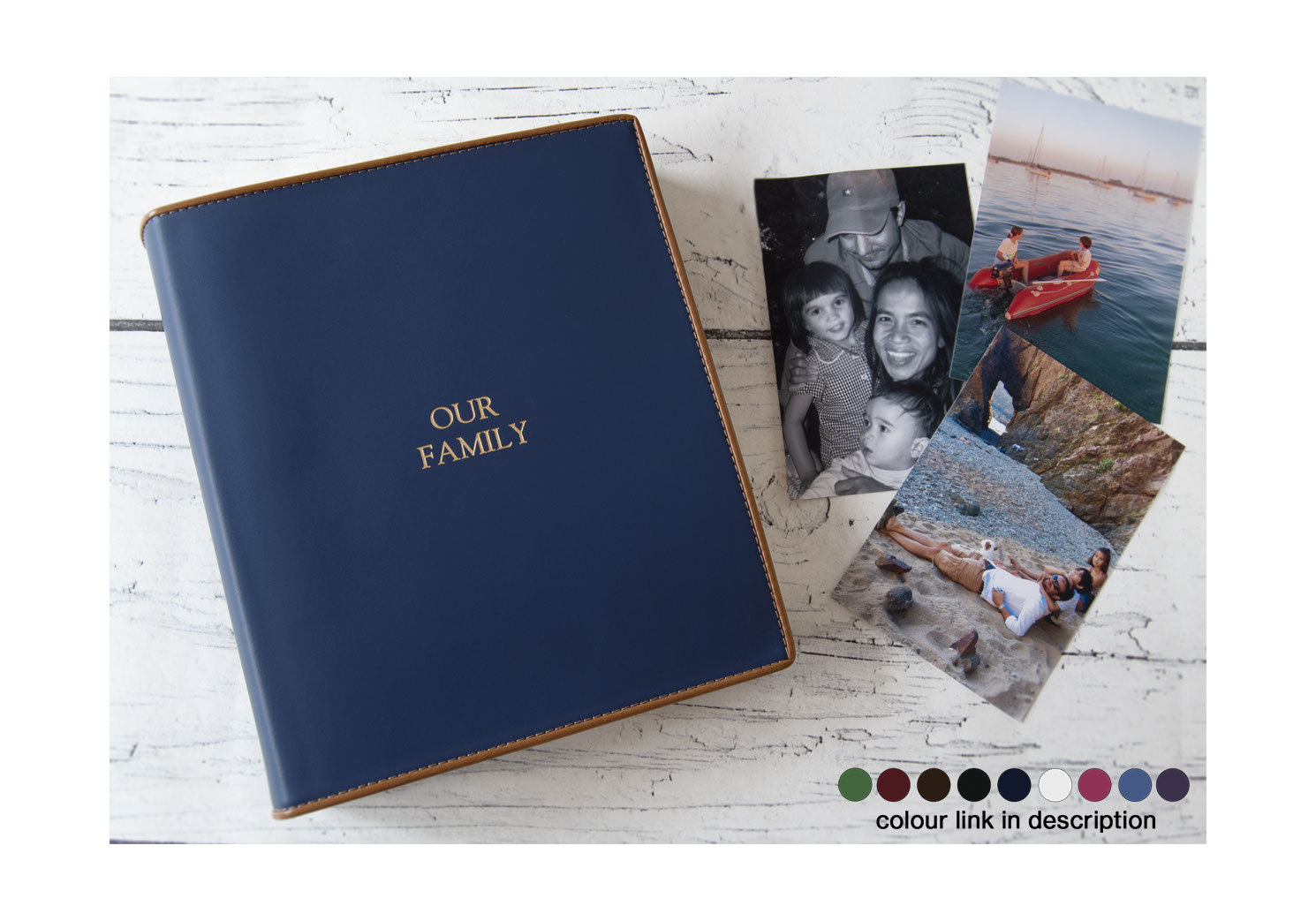 Handmade Leather Photo Album Self-adhesive 70 Pages Sticky 