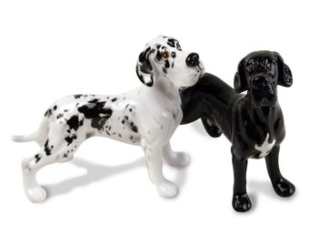 Blue Witch Great Dane Handmade Salt and Pepper Cruet Set Mini Harlequin (11cm x 9cm) An Original Gift Idea! A Great Gift For Dog Lovers!