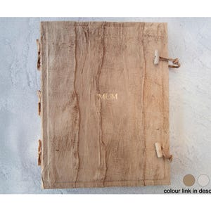 Bark Photo Album Handmade Vegan Leather Large Natural, Includes Gift Box (35cm x 30cm x 7cm) Can be Personalised!