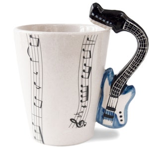 Life Arts Electric Guitar Handmade Hand-Painted Coffee Mug 8oz 10cm x 8cm A Perfect Gift for A Music Lover image 2