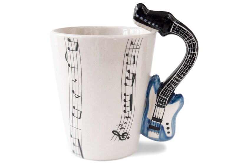 Life Arts Electric Guitar Handmade Hand-Painted Coffee Mug 8oz 10cm x 8cm A Perfect Gift for A Music Lover image 2